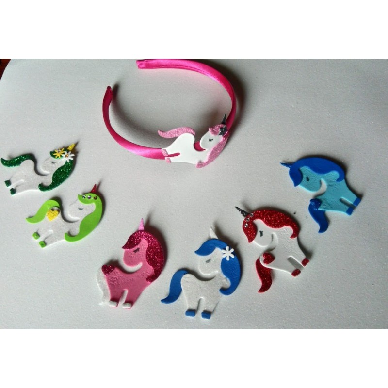 Cerchietto realizzato a mano con Fiocco e Unicorno resina idea regalo  bambina